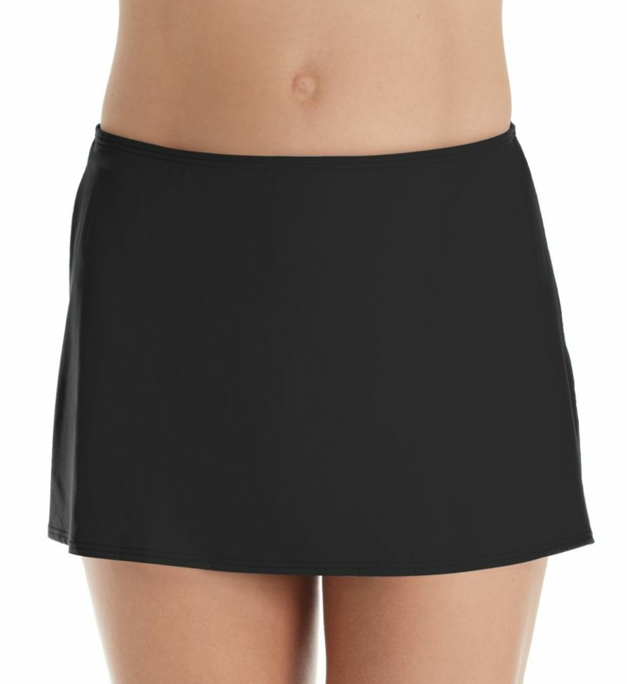 Swimwear * | Reliable Quality Coco Reef Classic Solids Skirted Brief Swim Bottom U95745 Black