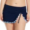 Swimwear * | Exclusive Design Profile By Gottex Plus Size Snake Charm Skirted Swim Bottom S1W92A Navy