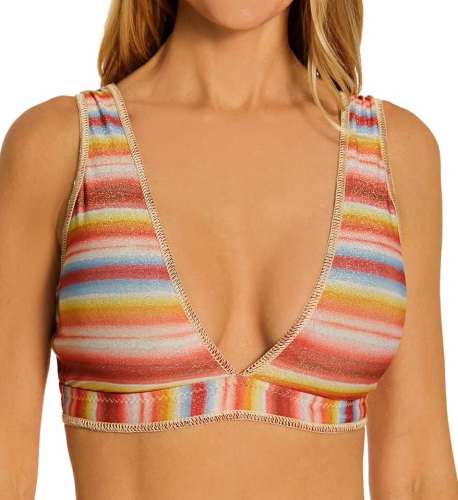 Swimwear * | Reliable Quality Becca Horizon Claire Halter Swim Top 533117 Adobe