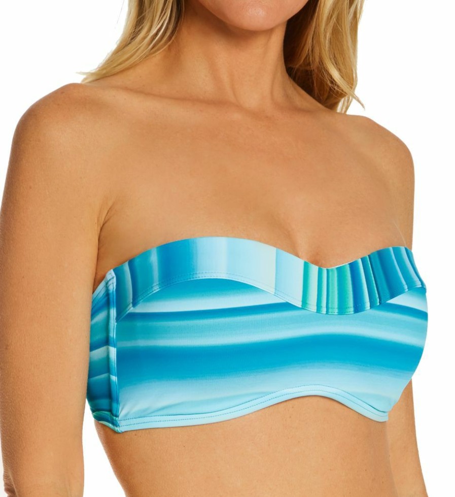 Swim Systems * | 100% Guarantee Swim Systems Ocean Oasis Bridget Bandeau Swim Top T525Oo Oceanoasis