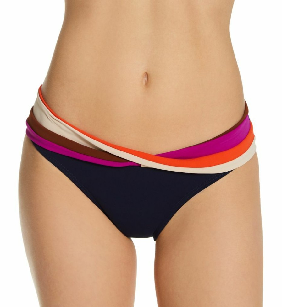 Swimwear * | Exclusive Design Robin Piccone Billie Twist Swim Bottom 215066 Navymulti