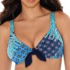 Swimwear * | Excellent Skinny Dippers Mille Fiore St Tropez Tie Front Bralette Swim Top 6533357 Indigo