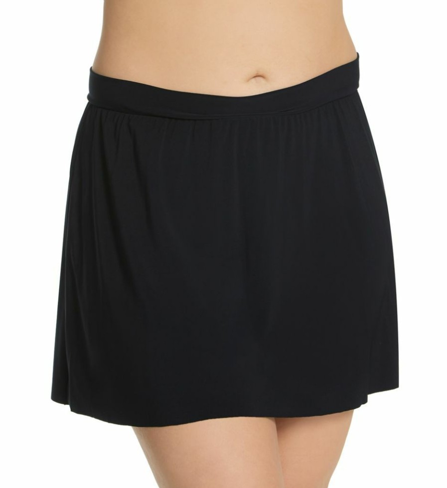 Swimwear * | Flash Sale Magicsuit Plus Size Jersey Tennis Skirt Swim Bottom 608071W Black