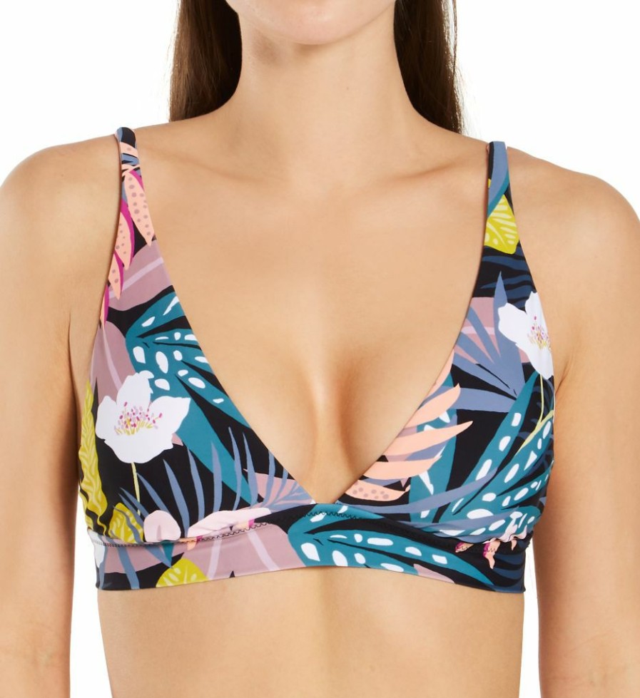 Raisins * | Sales Raisins Whitehaven Bloom Miami Halter Swim Top E710169 Blackrock