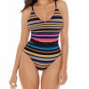 Swimwear * | Shop New Skinny Dippers Blinky Lucky Charm Belted One Piece Swimsuit 6533335 Black