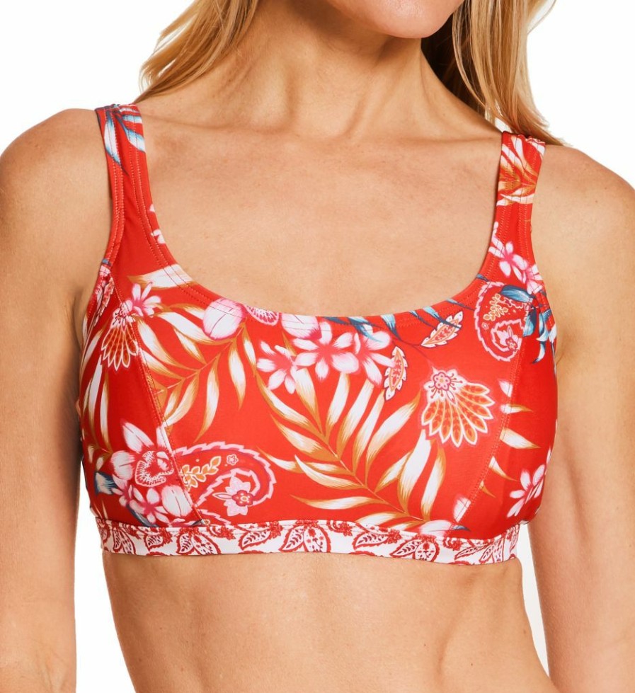 Swimwear * | Discount Pour Moi Horizon Underwire Cami Swim Top 18401 Red/White