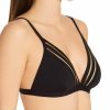 Swimwear * | Flash Sale Vince Camuto Coast Lines Mesh Elastic Triangle Bikini Swim Top V70670 Black