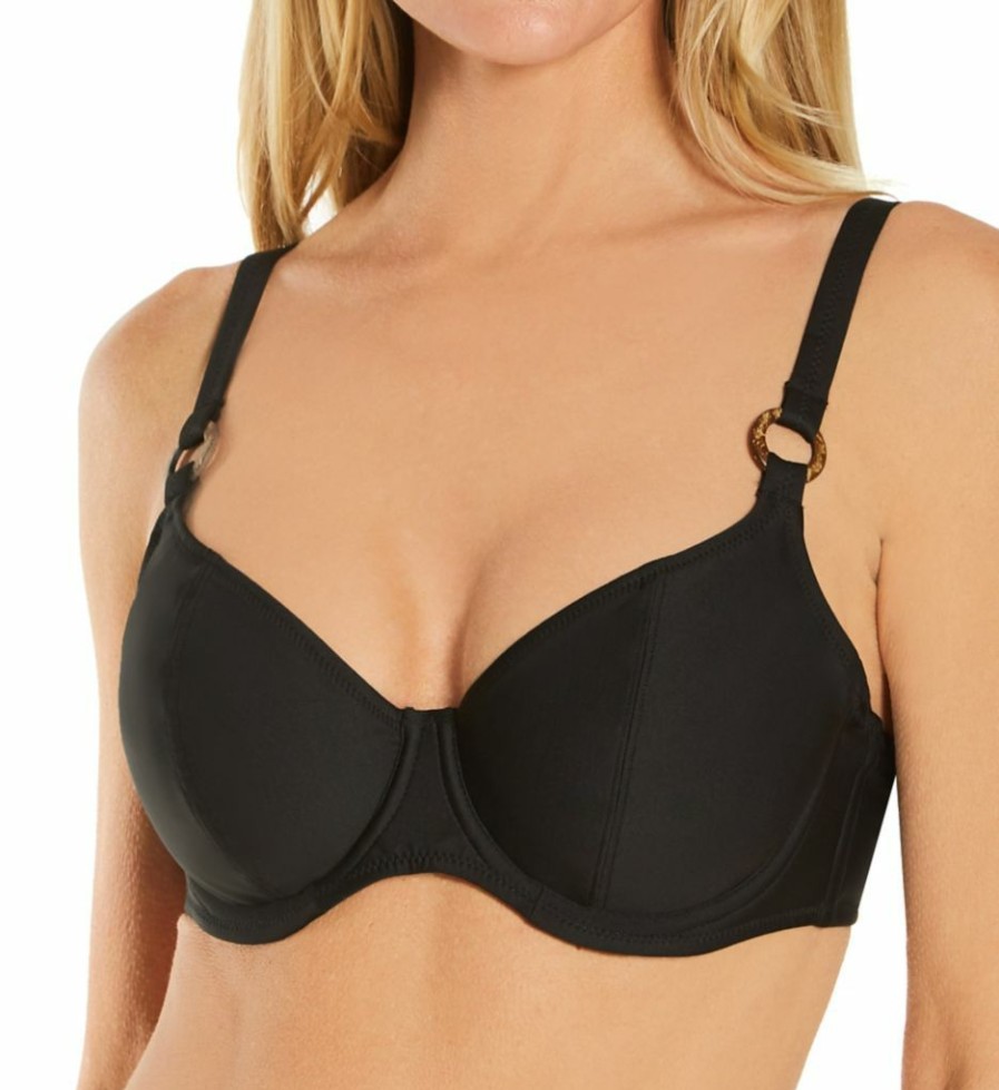 Freya * | Flash Sale Freya Coco Wave Underwire Plunge Bikini Swim Top As7000 Black