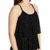 Swimwear * | Less Expensive Coco Reef Metallic Dot True Mesh Layer Tankini Swim Top U70425 Castawayblack