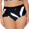 Swimwear * | Discount Raisins Curve Plus Size Zambezi Island Swim Bottom G840154 Blacksand