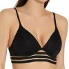 Swimwear * | Discount Vince Camuto Coast Lines Mesh Elastic Molded Bikini Swim Top V70671 Black