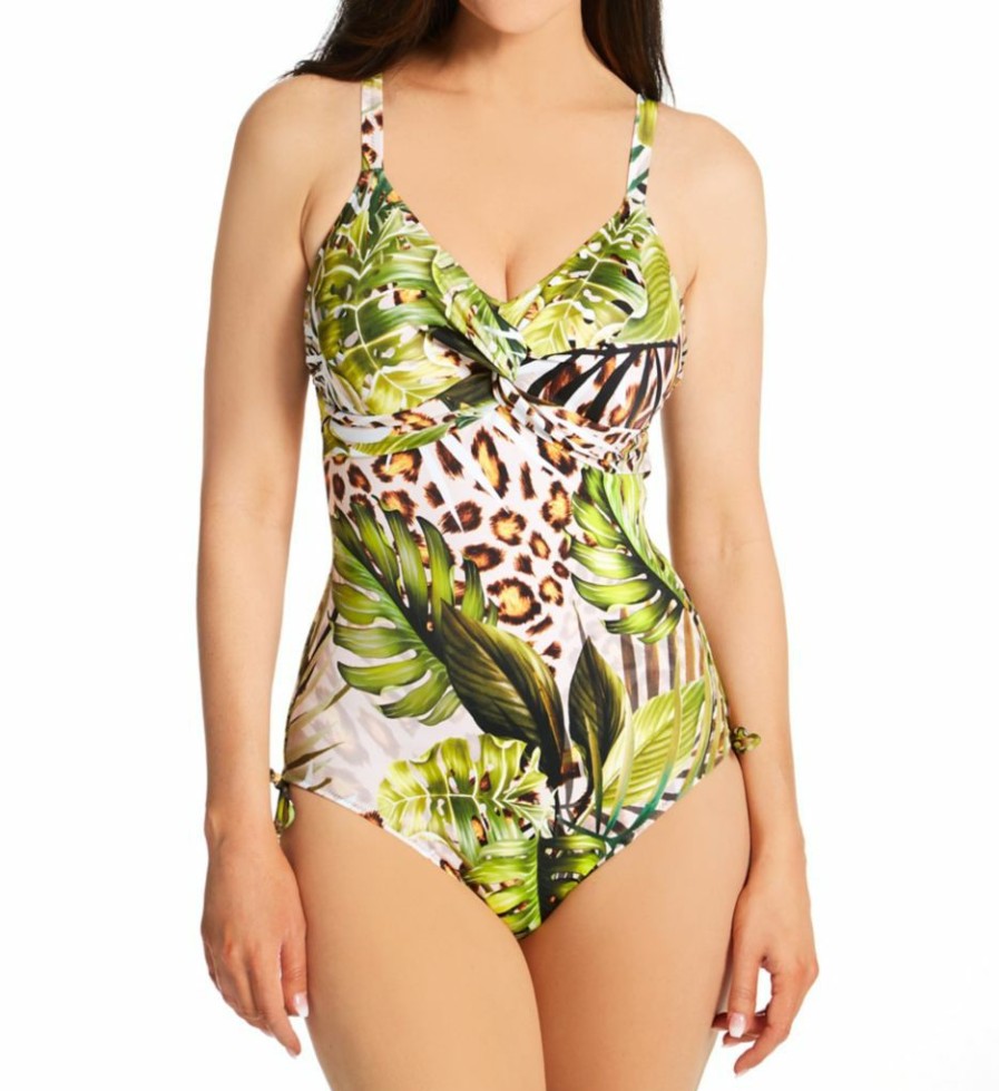 Fantasie * | Reliable Quality Fantasie Kabini Oasis Twist Front One Piece Swimsuit Fs2131 Multi