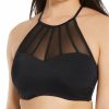 Swimwear * | 100% Guarantee Pour Moi Space High Neck Underwire Cami Swim Top 13600 Black